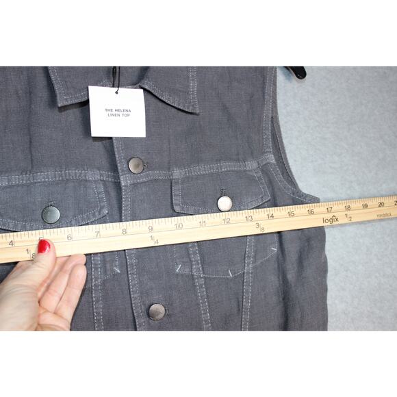 Zara NWT The Helena Linen Top Gray Size XS‎ - Picture 4 of 6